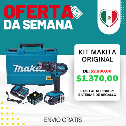 KIT ORIGINAL MAKITA - Taladro de alto impacto + 45 ACCESORIOS + 2 BATERIAS 48v - BLACK NOVEMBER